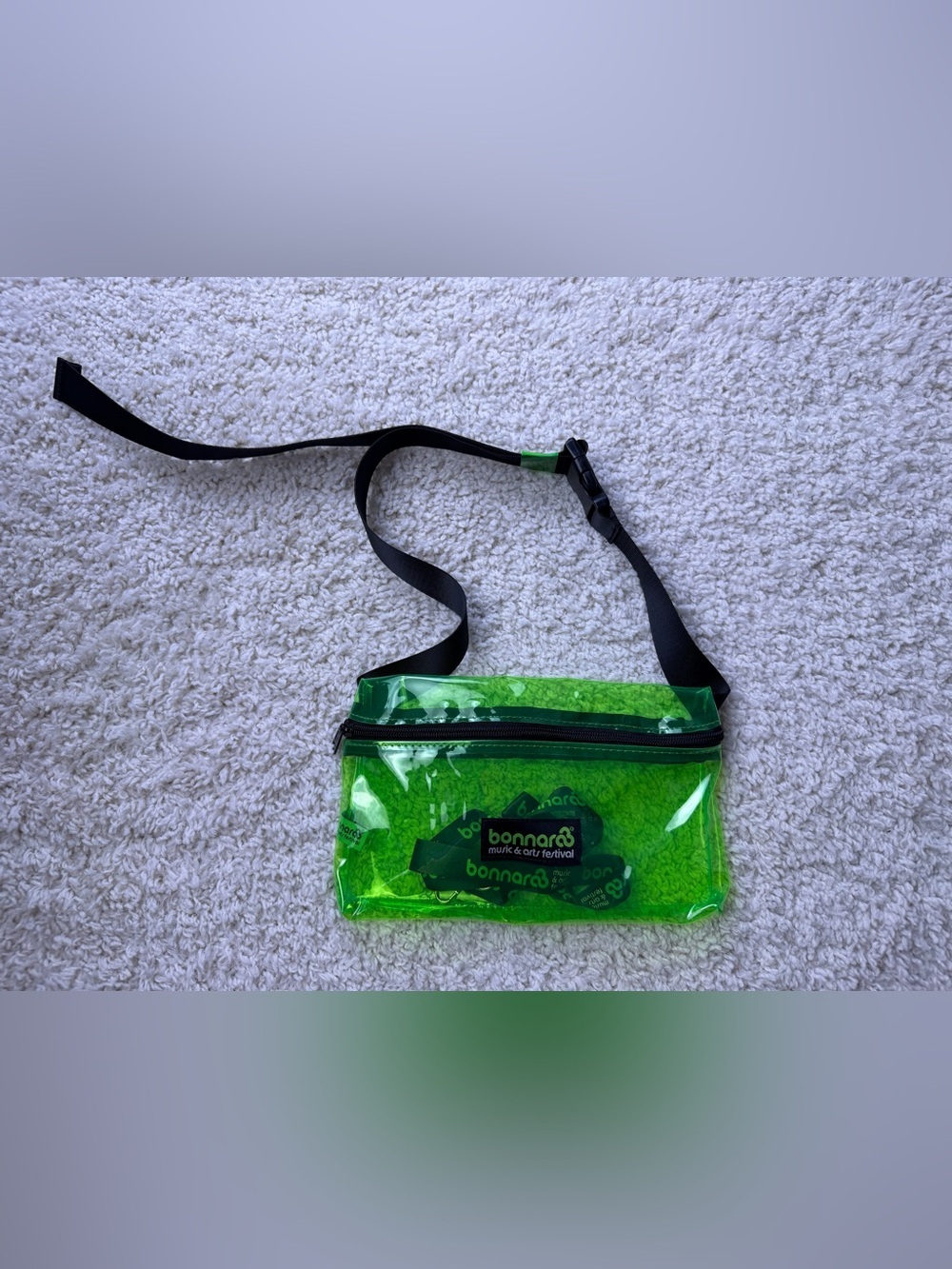 Bonnaroo Neon Green Clear Crossbody Bag/Fanny - Picture 2 of 5